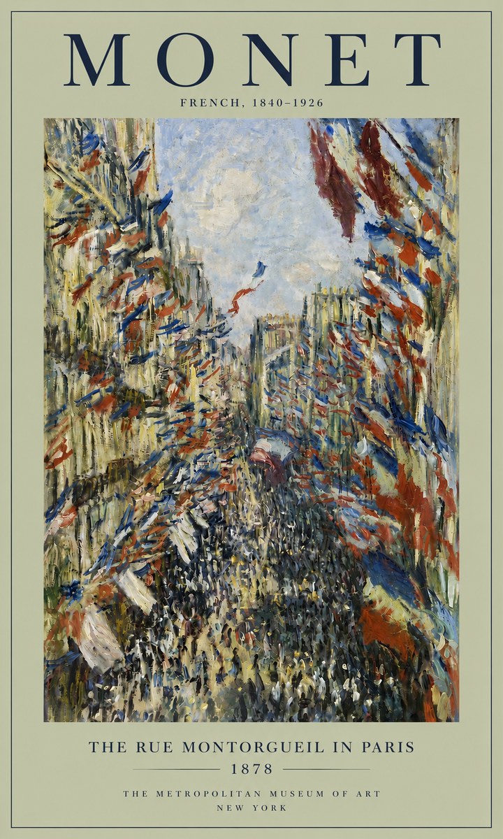 Monet The Rue Montorgueil in Paris No4 - Plakát