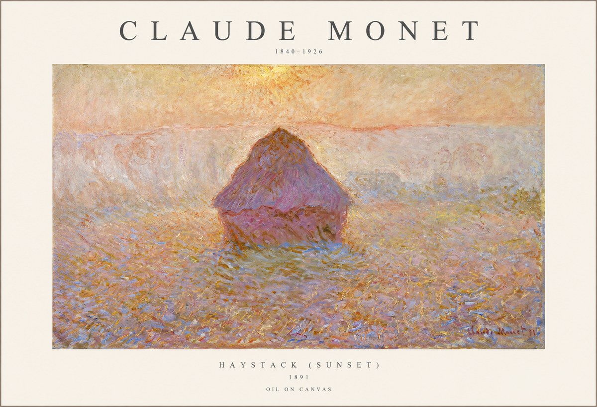 Monet Haystack (Sunset) No1 - Plakát