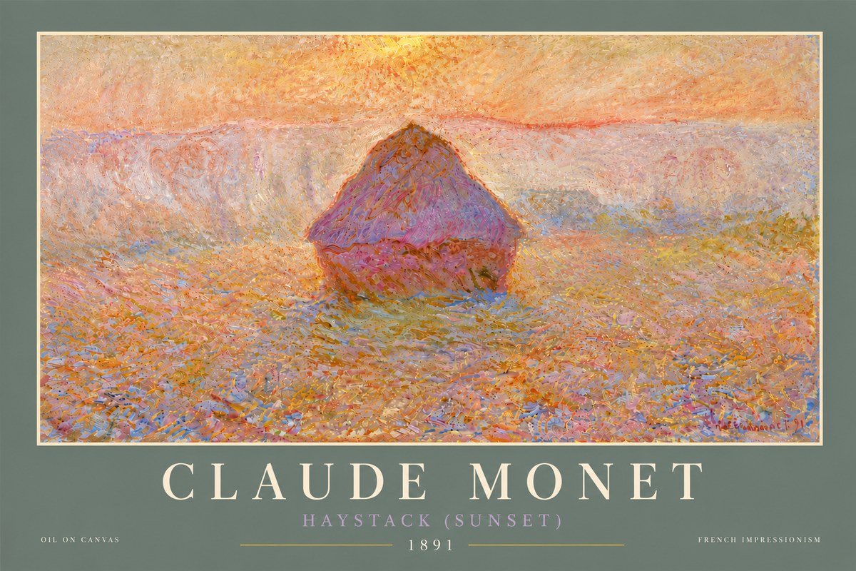 Monet Haystack (Sunset) No6 - Plakát