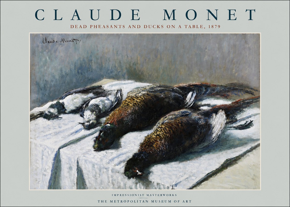 Monet Dead Pheasants and Ducks on a Table No2 - Plakát