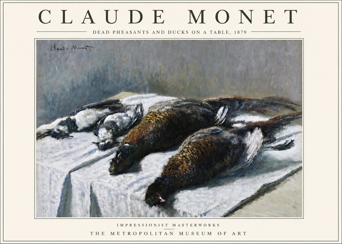 Monet Dead Pheasants and Ducks on a Table No4 - Plakát