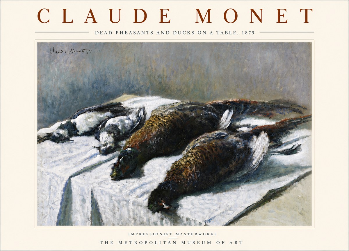 Monet Dead Pheasants and Ducks on a Table No5 - Plakát