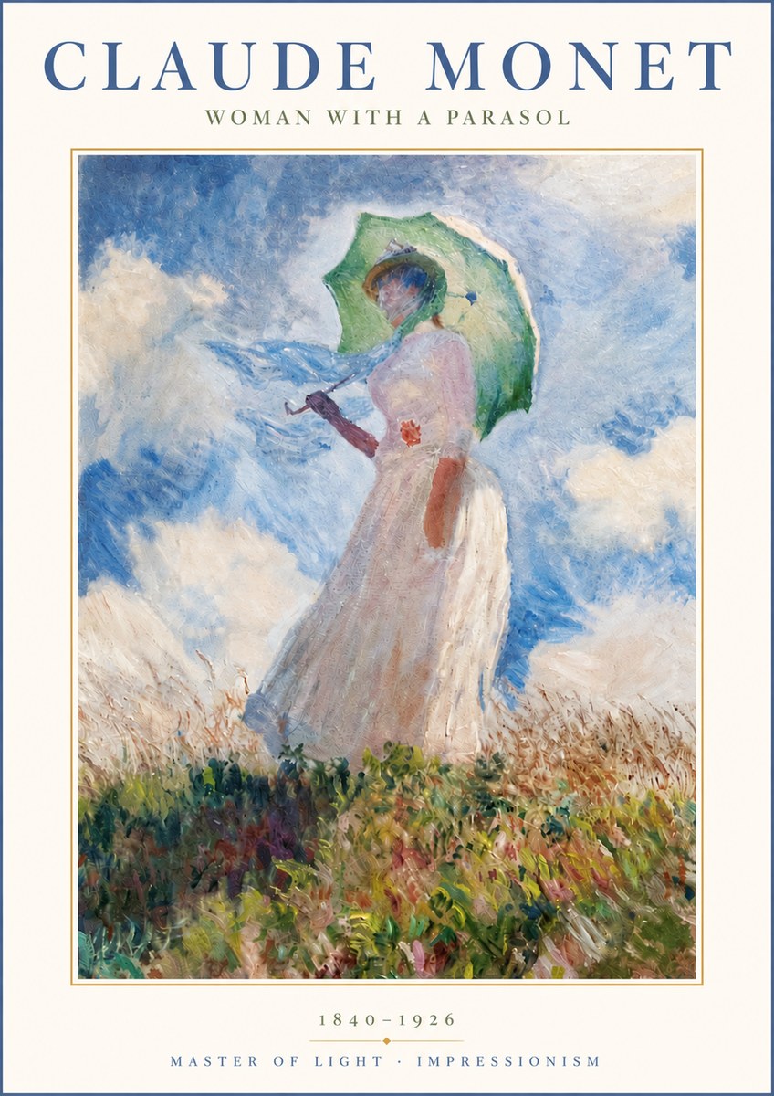 Monet Woman with a Parasol No3 - Plakát