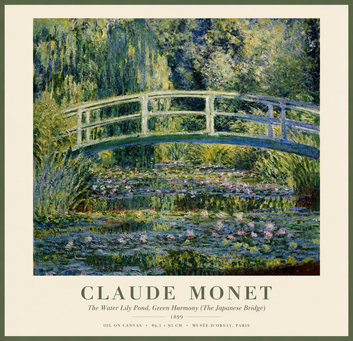 Monet The Water Lily Pond, Green Harmony (the Japanese Bridge) No1 - Plakát