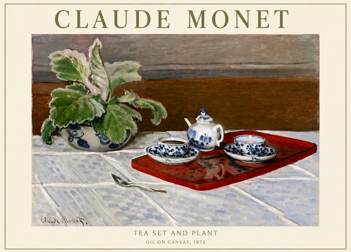 Monet Tea Set and Plant No3 - Plakát