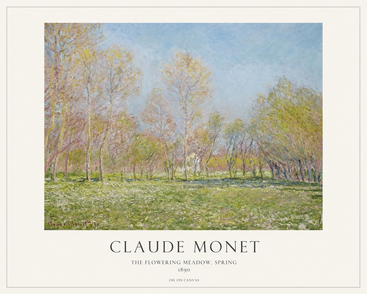 Monet The Flowering Meadow, Spring No1 - Plakát