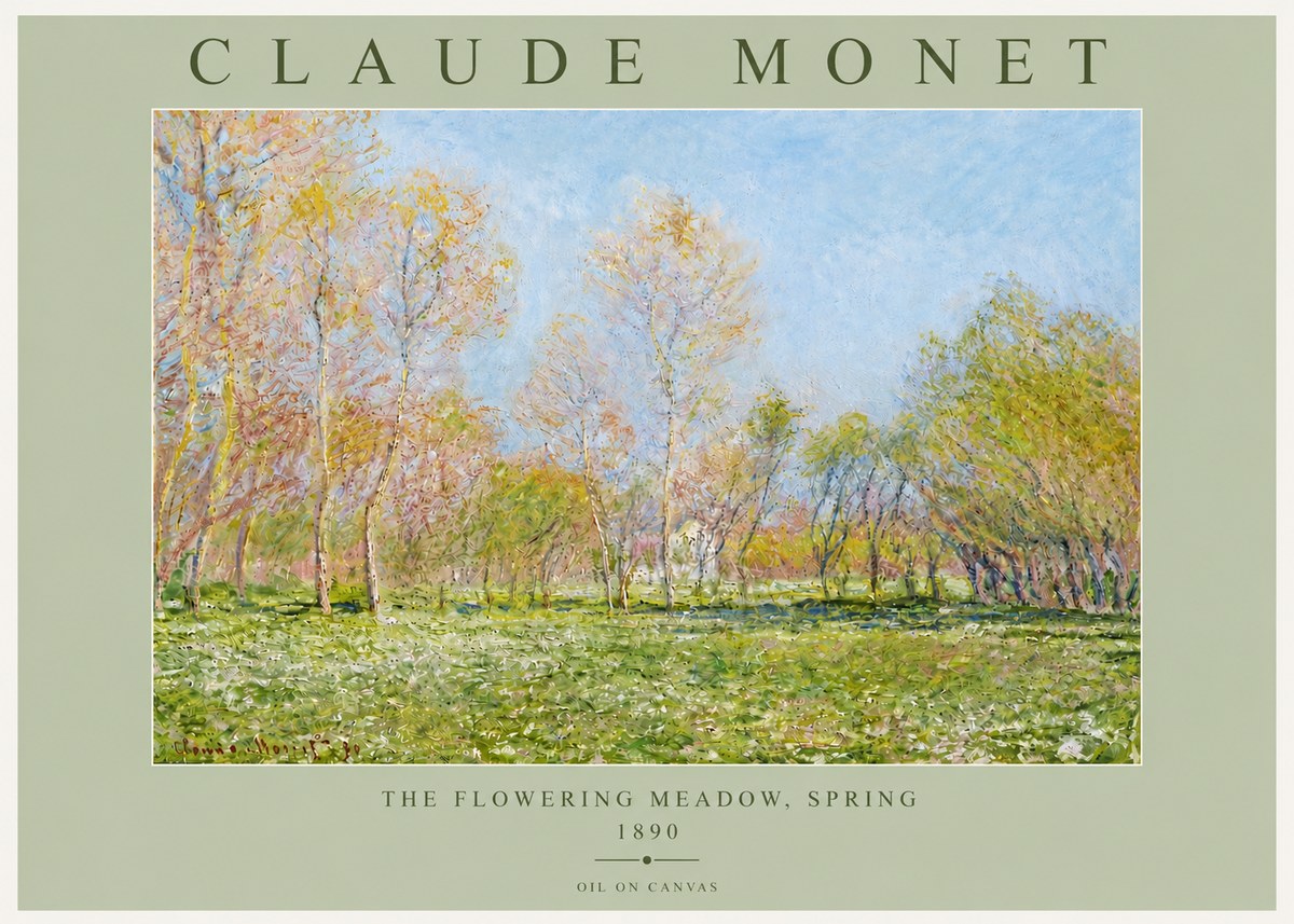 Monet The Flowering Meadow, Spring No4 - Plakát