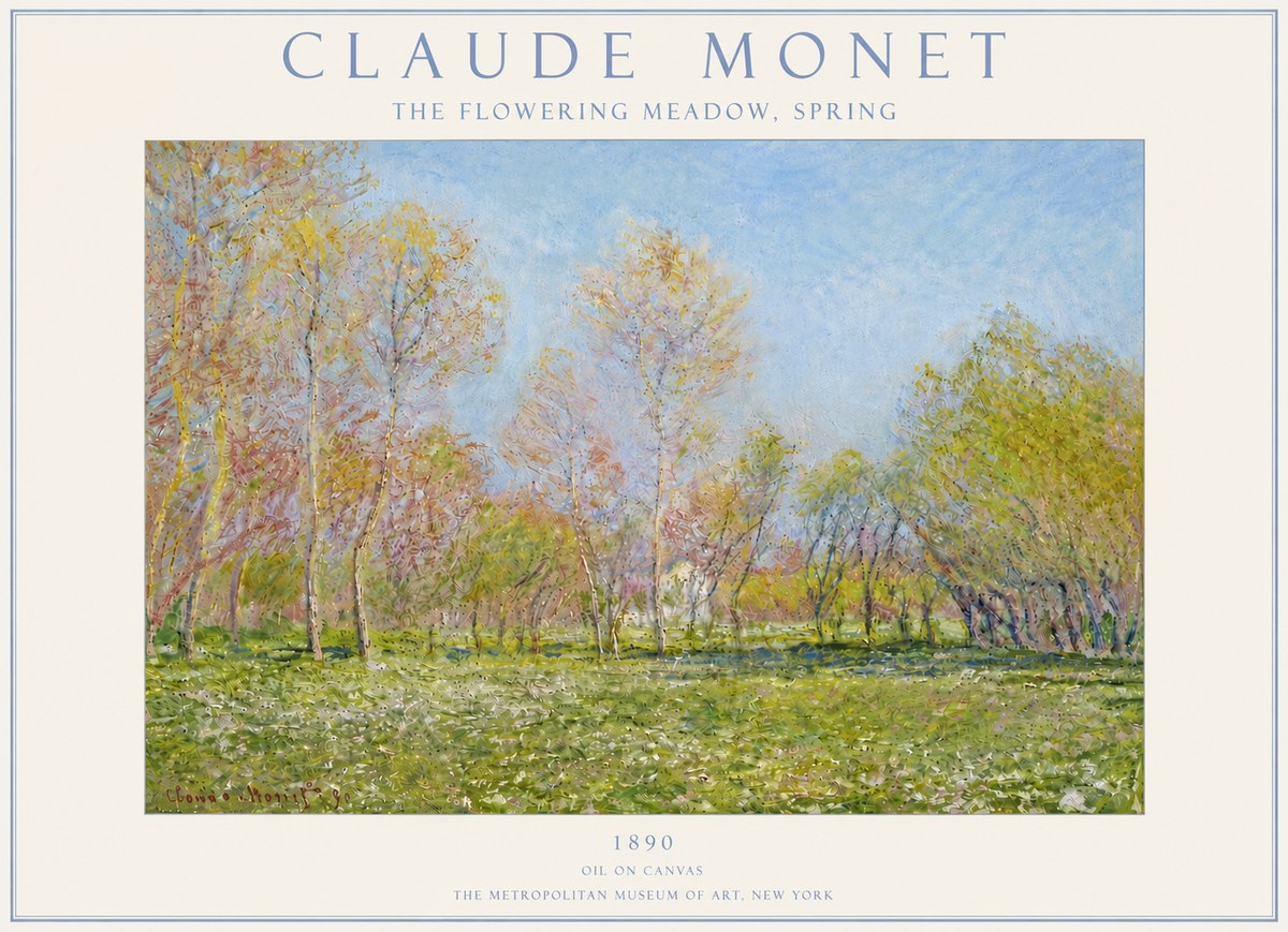 Monet The Flowering Meadow, Spring No6 - Plakát