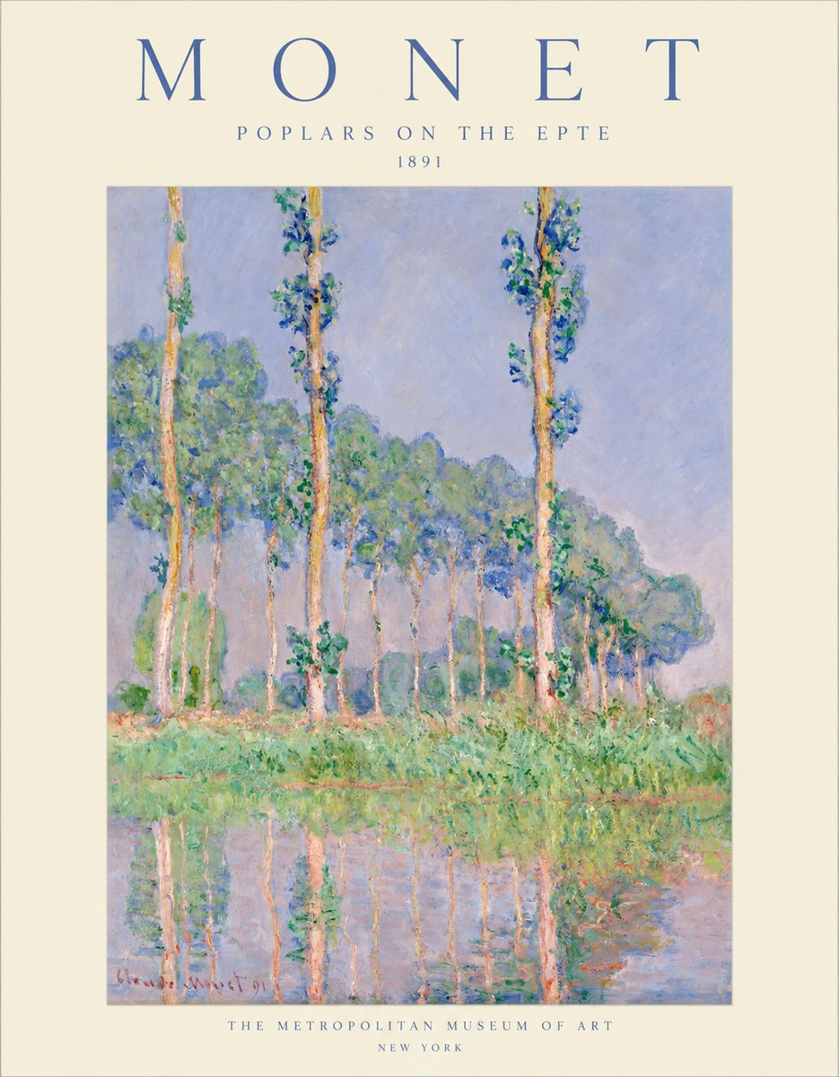 Monet Poplars on the Epte No1 - Plakát