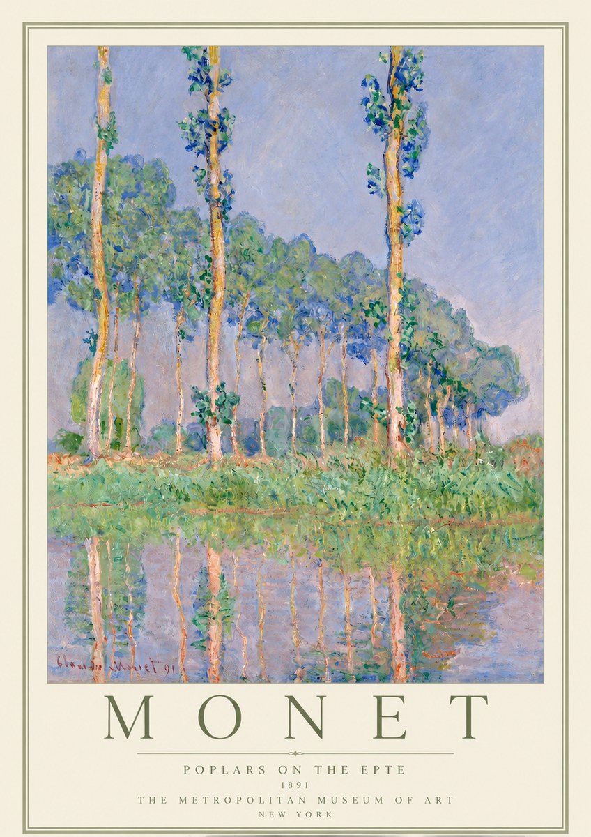 Monet Poplars on the Epte No2 - Plakát