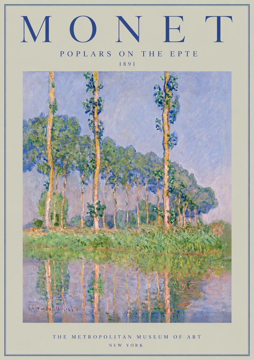 Monet Poplars on the Epte No5 - Plakát