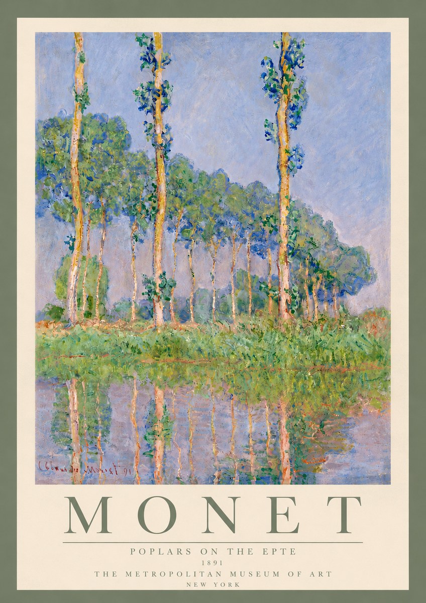 Monet Poplars on the Epte No6 - Plakát