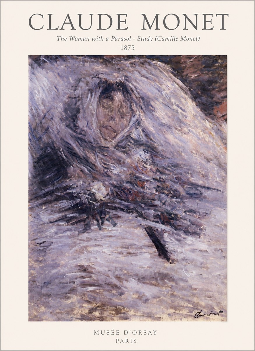 Monet The Woman with a Parasol - Study (Camille Monet) No1 - Plakát