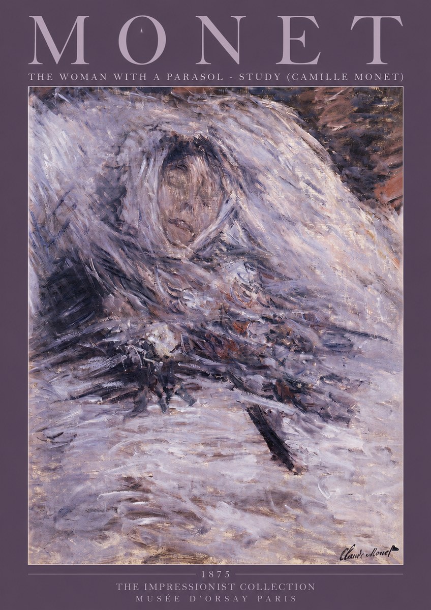 Monet The Woman with a Parasol - Study (Camille Monet) No2 - Plakát