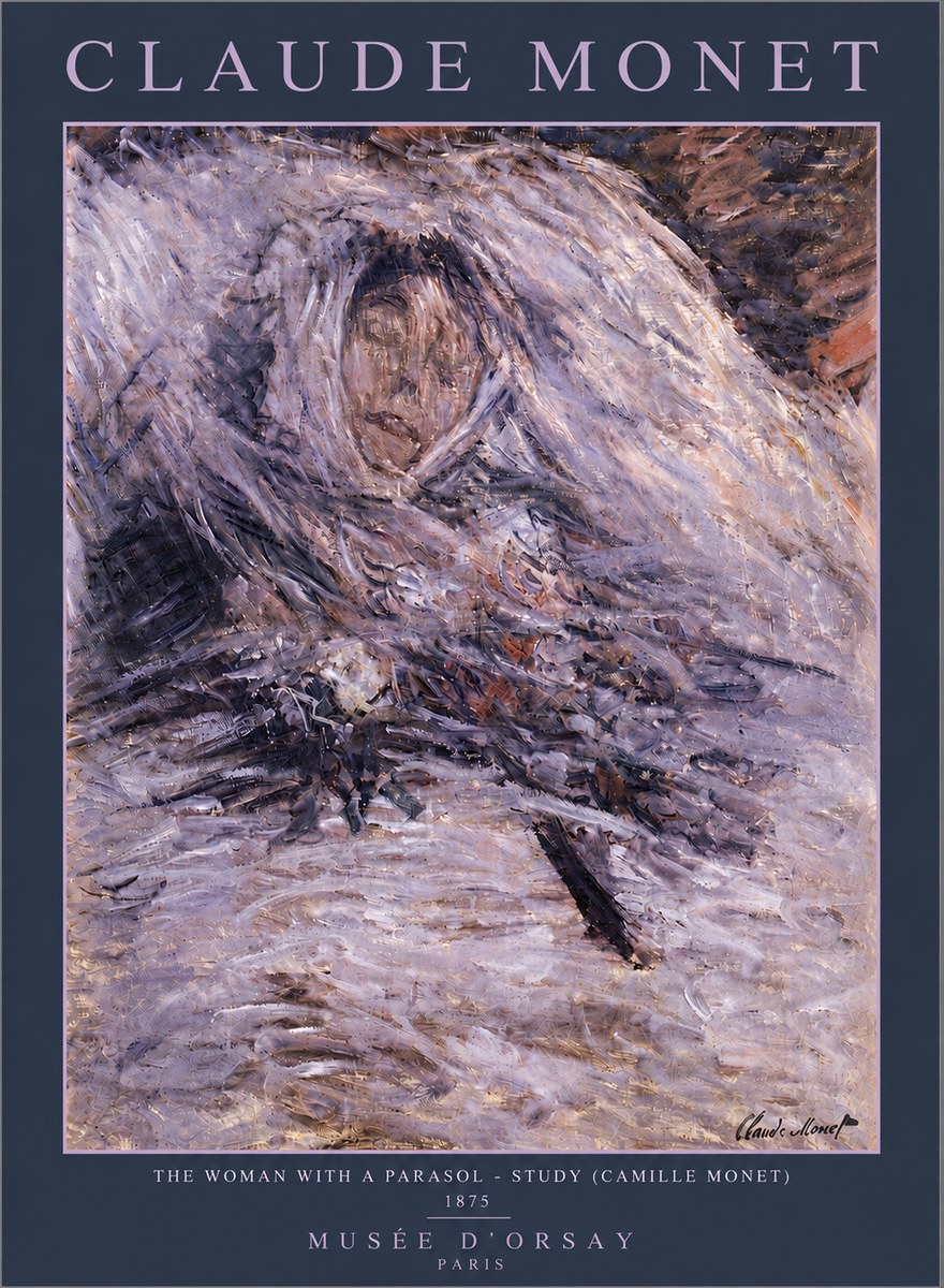 Monet The Woman with a Parasol - Study (Camille Monet) No5 - Plakát