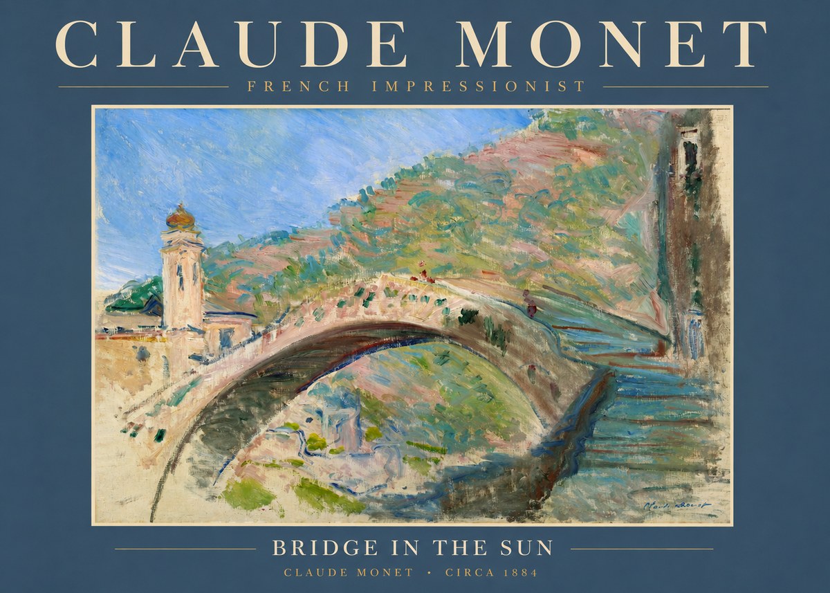 Monet Bridge in the Sun No2 - Plakát