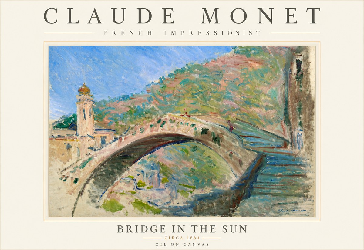 Monet Bridge in the Sun No3 - Plakát