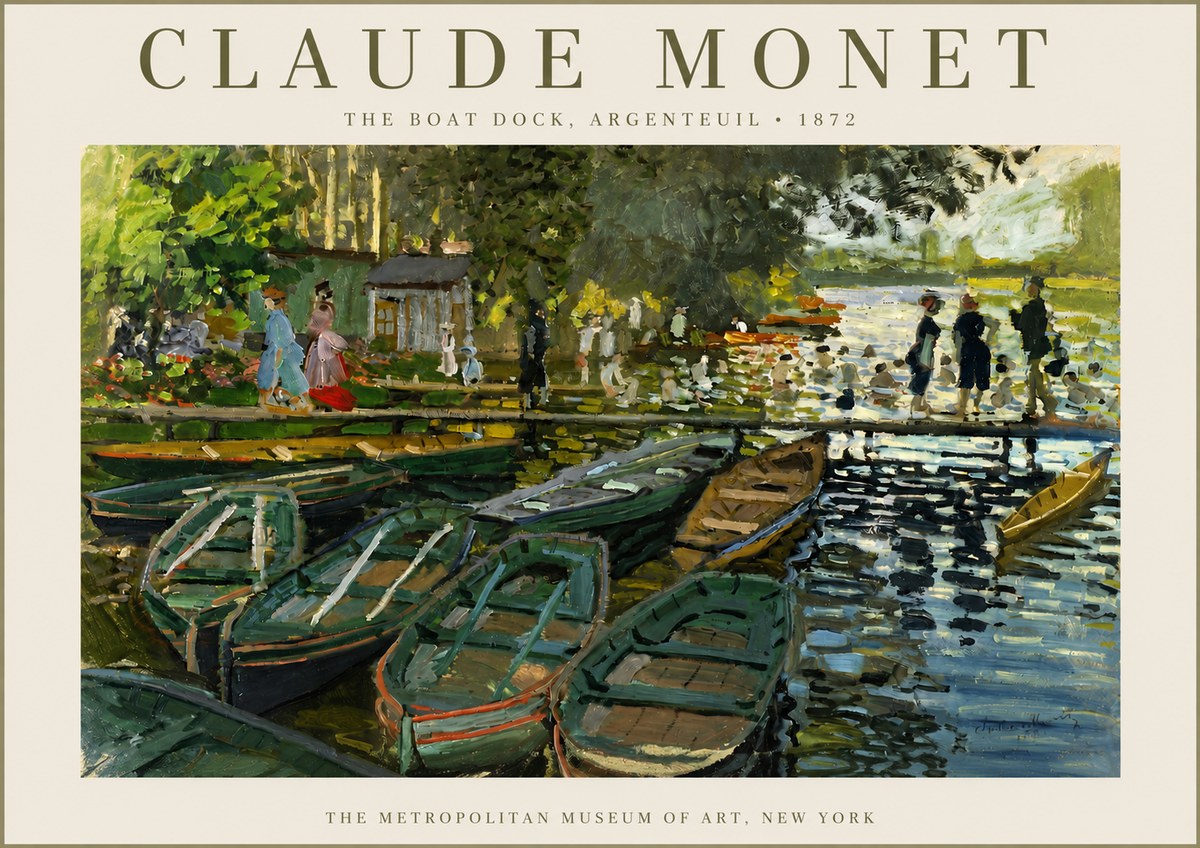 Monet The Boat Dock, Argenteuil No3 - Plakát