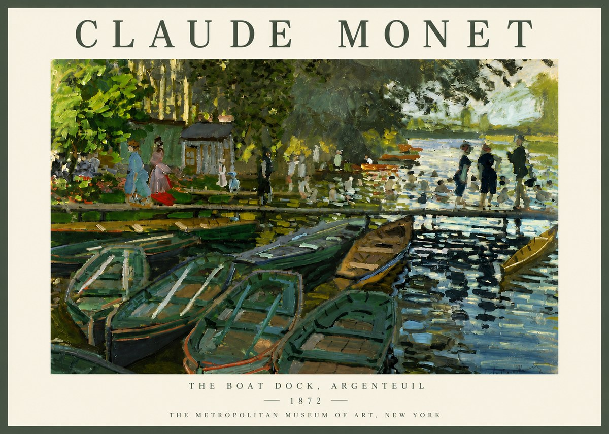 Monet The Boat Dock, Argenteuil No4 - Plakát
