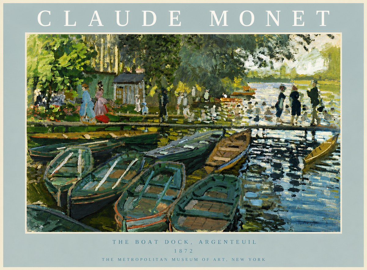 Monet The Boat Dock, Argenteuil No5 - Plakát