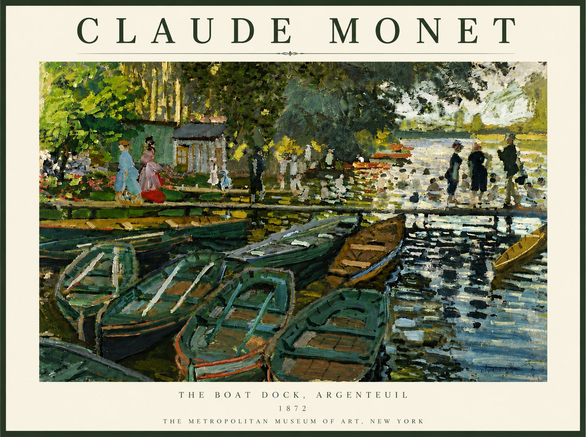 Monet The Boat Dock, Argenteuil No6 - Plakát
