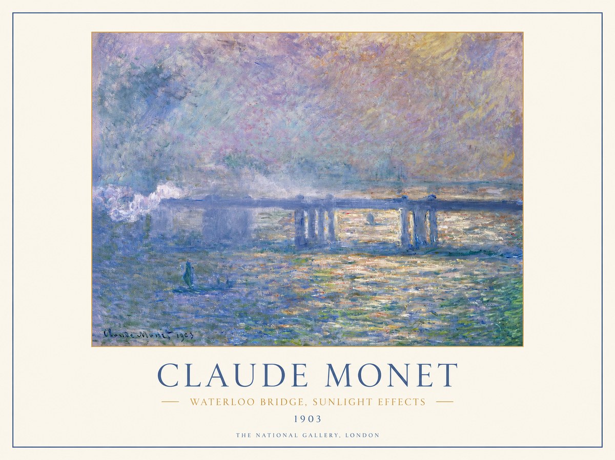 Monet Waterloo Bridge, Sunlight Effects No1 - Plakát