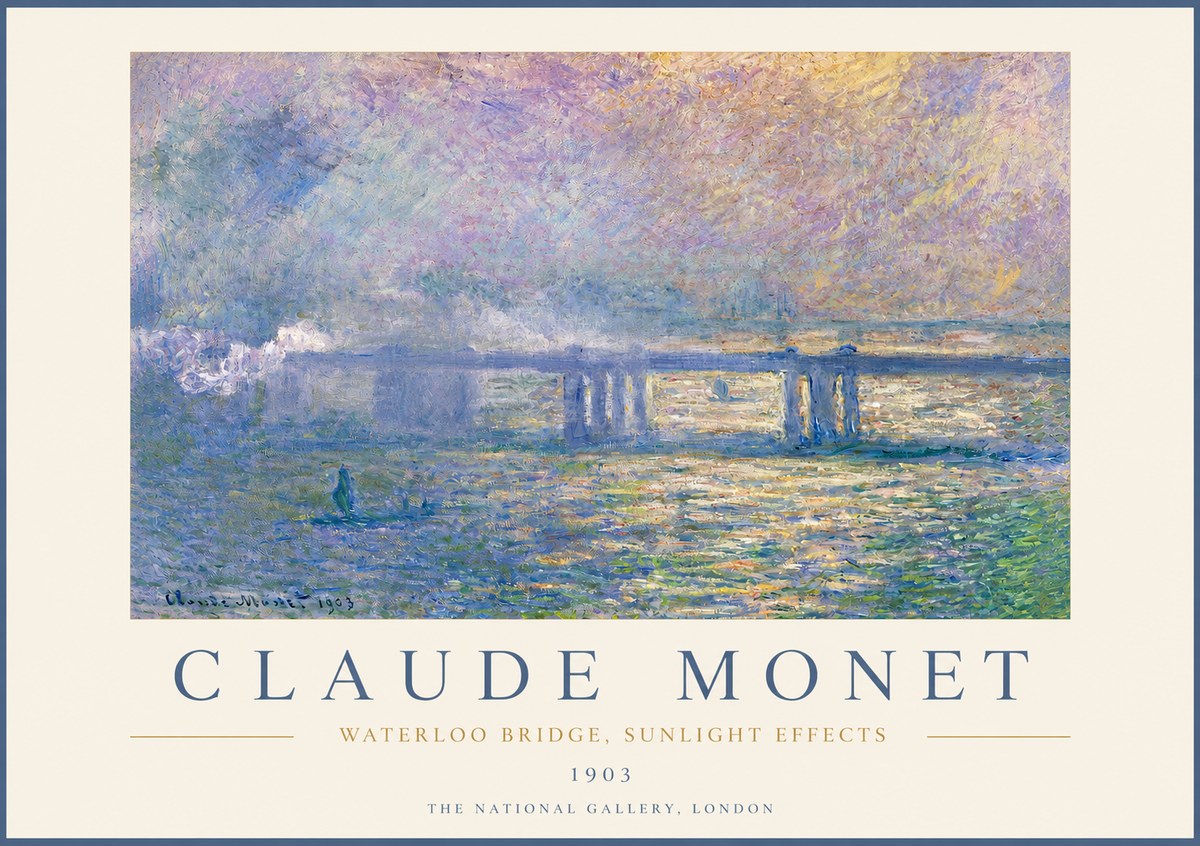 Monet Waterloo Bridge, Sunlight Effects No3 - Plakát