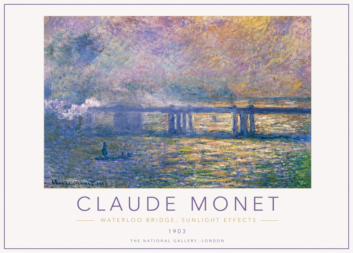 Monet Waterloo Bridge, Sunlight Effects No4 - Plakát