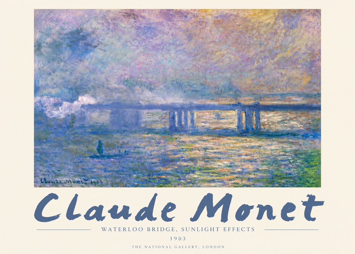 Monet Waterloo Bridge, Sunlight Effects No5 - Plakát