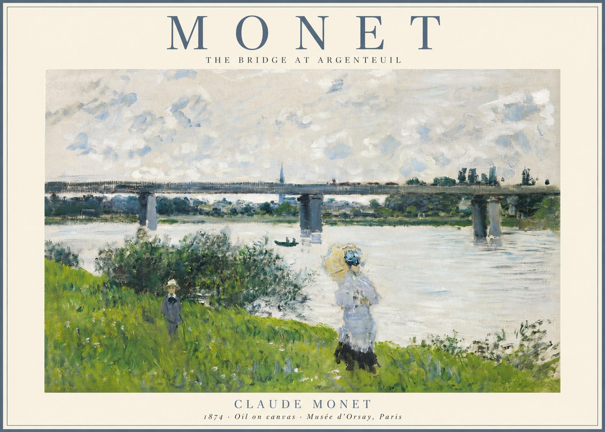 Monet The Bridge at Argenteuil II No2 - Plakát