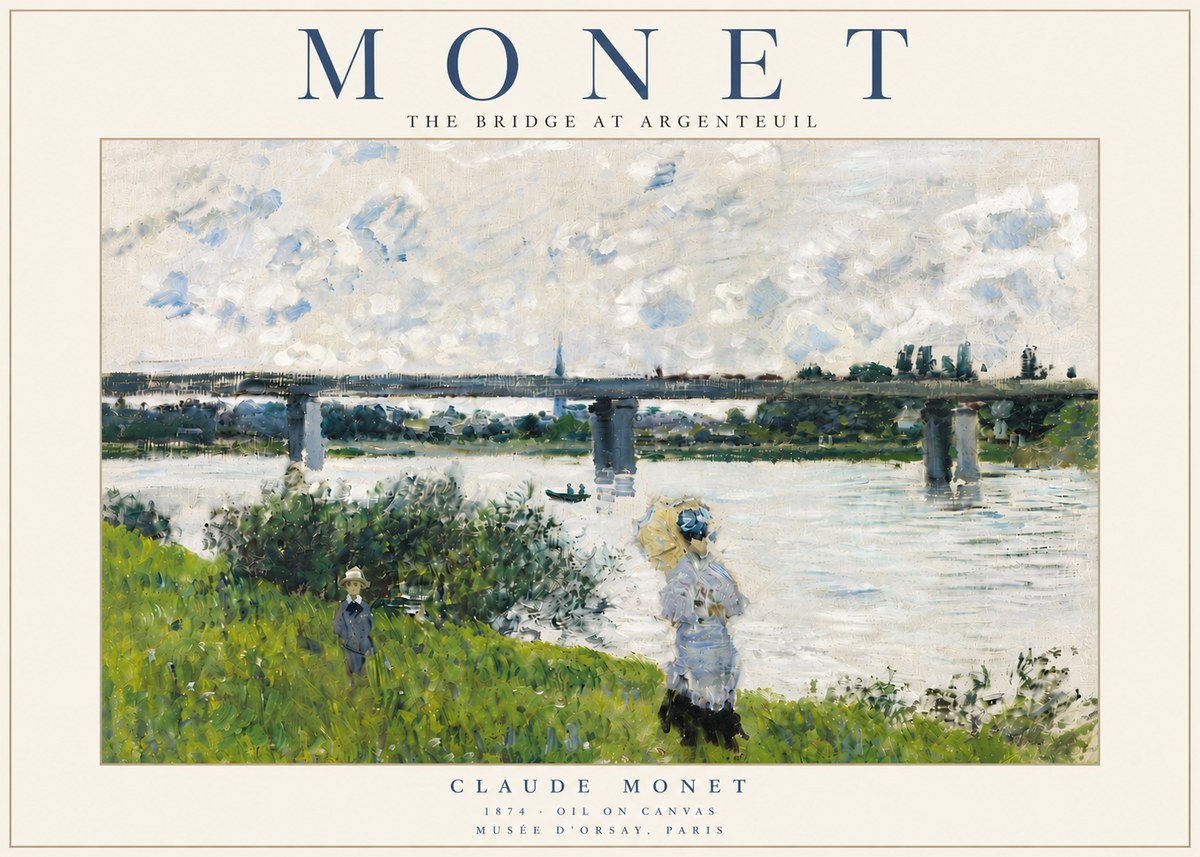 Monet The Bridge at Argenteuil II No6 - Plakát