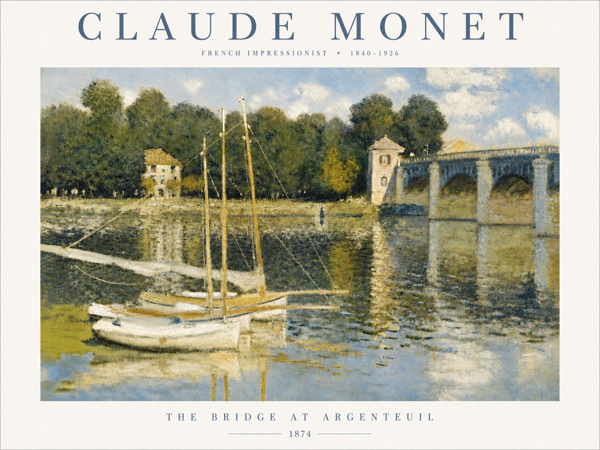 Monet The Bridge at Argenteuil III No6 - Plakát
