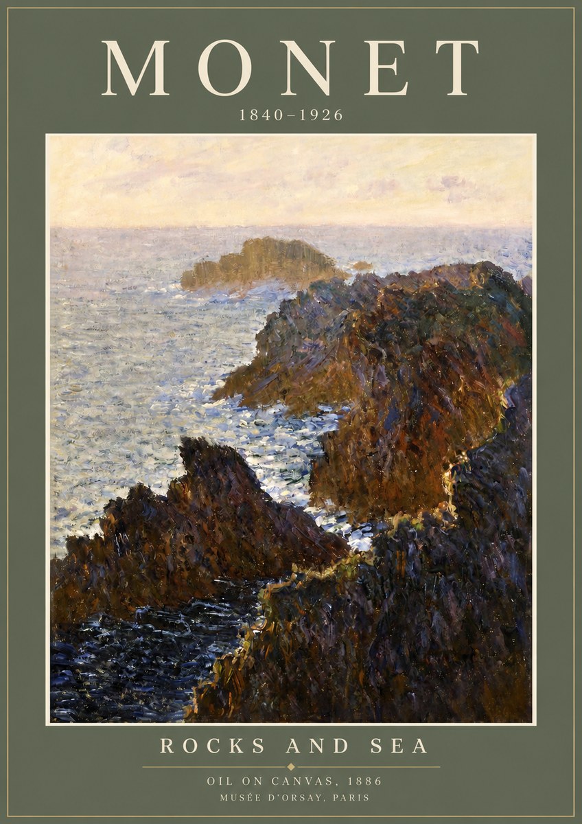 Monet Rocks and Sea No2 - Plakát