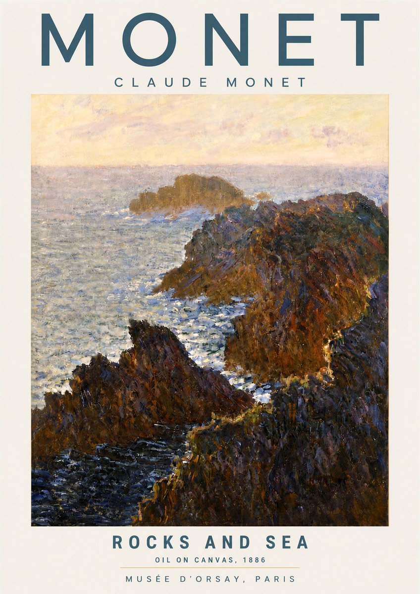 Monet Rocks and Sea No4 - Plakát