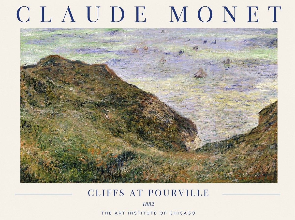 Monet Cliffs at Pourville II No1 - Plakát