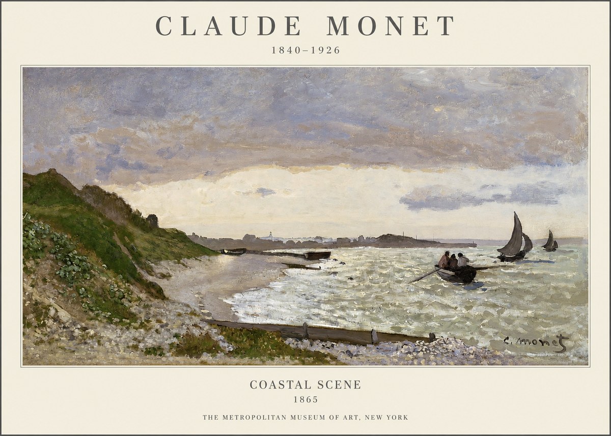 Monet Coastal Scene No1 - Plakát