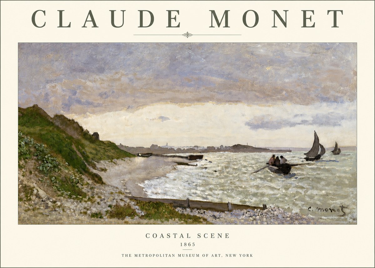 Monet Coastal Scene No3 - Plakát