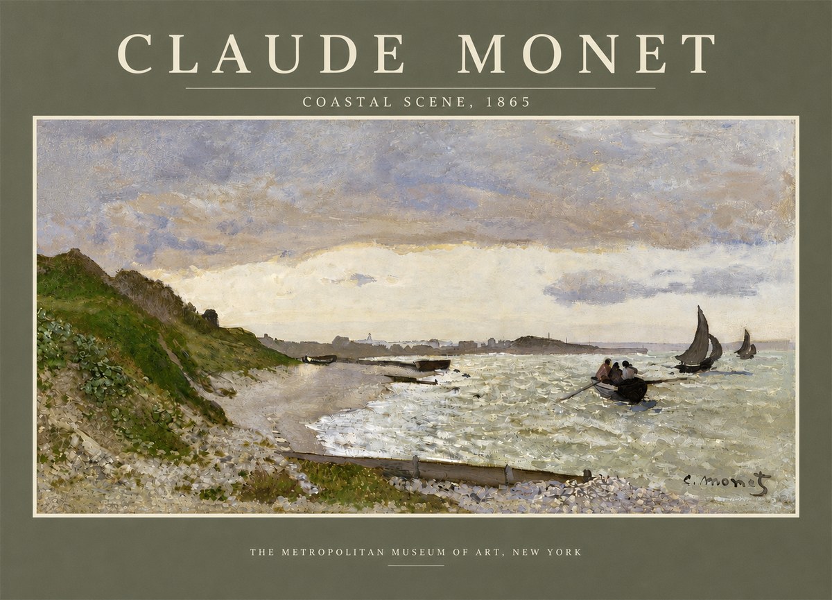 Monet Coastal Scene No4 - Plakát