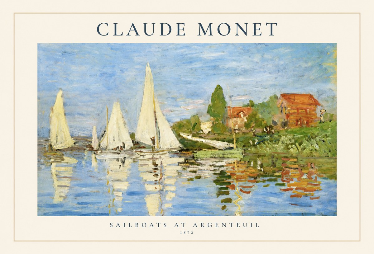 Monet Sailboats at Argenteuil No1 - Plakát