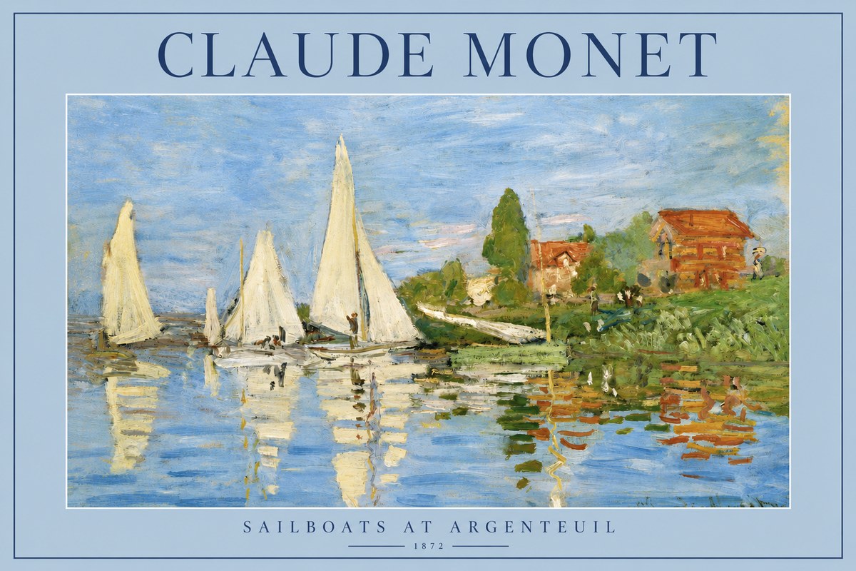 Monet Sailboats at Argenteuil No2 - Plakát