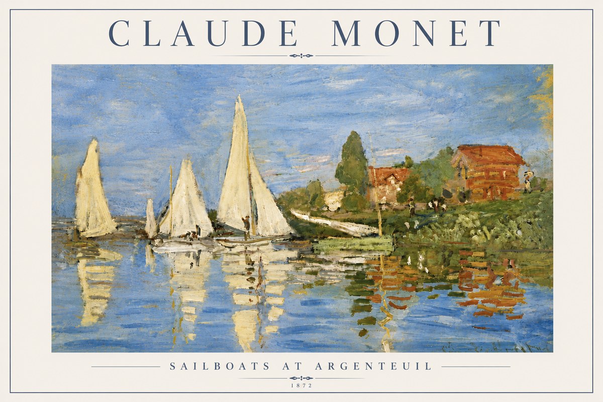 Monet Sailboats at Argenteuil No6 - Plakát