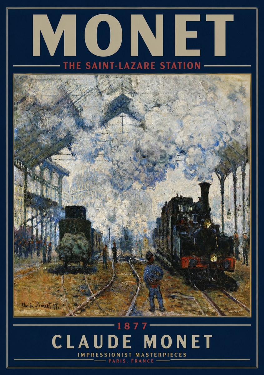 Monet The Saint-lazare Station No3 - Plakát