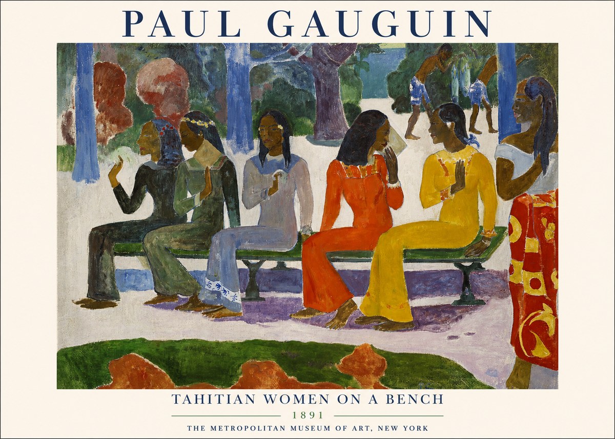 Paul Gauguin Tahitian Women on a Bench No1 - Plakát