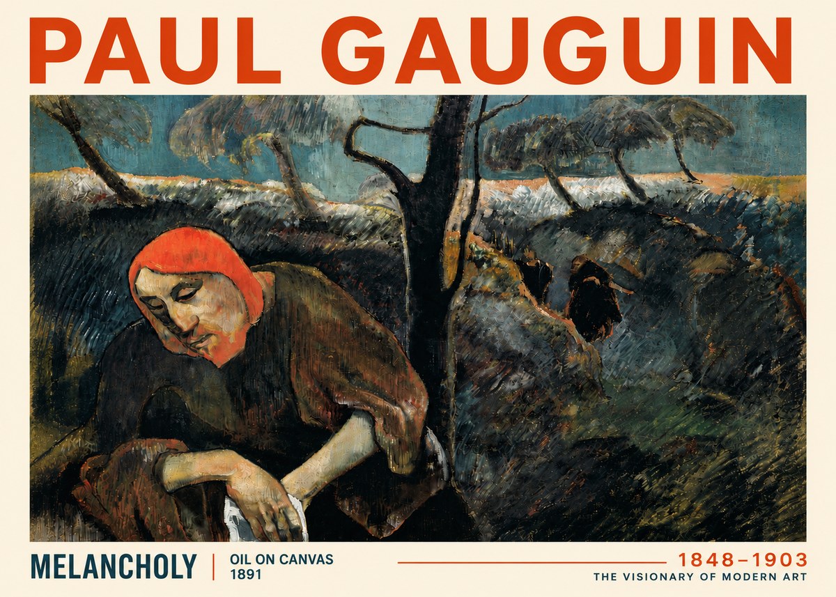 Paul Gauguin Melancholy No4 - Plakát