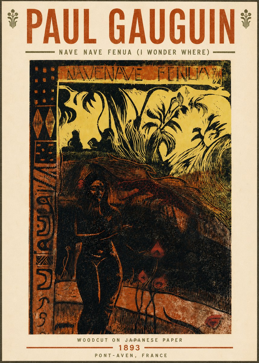 Paul Gauguin Nave Nave Fenua (I Wonder Where) No4 - Plakát
