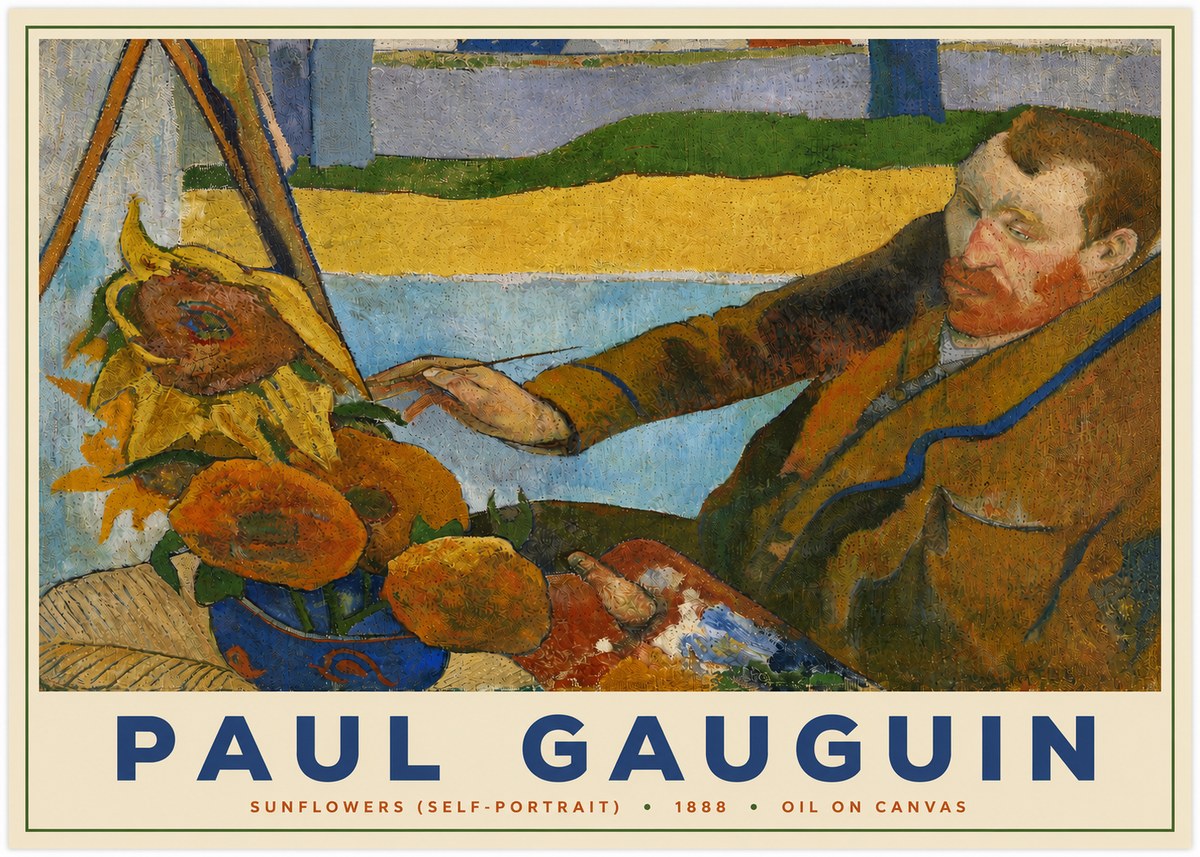 Paul Gauguin The Artist and His Sunflowers No5 - Plakát