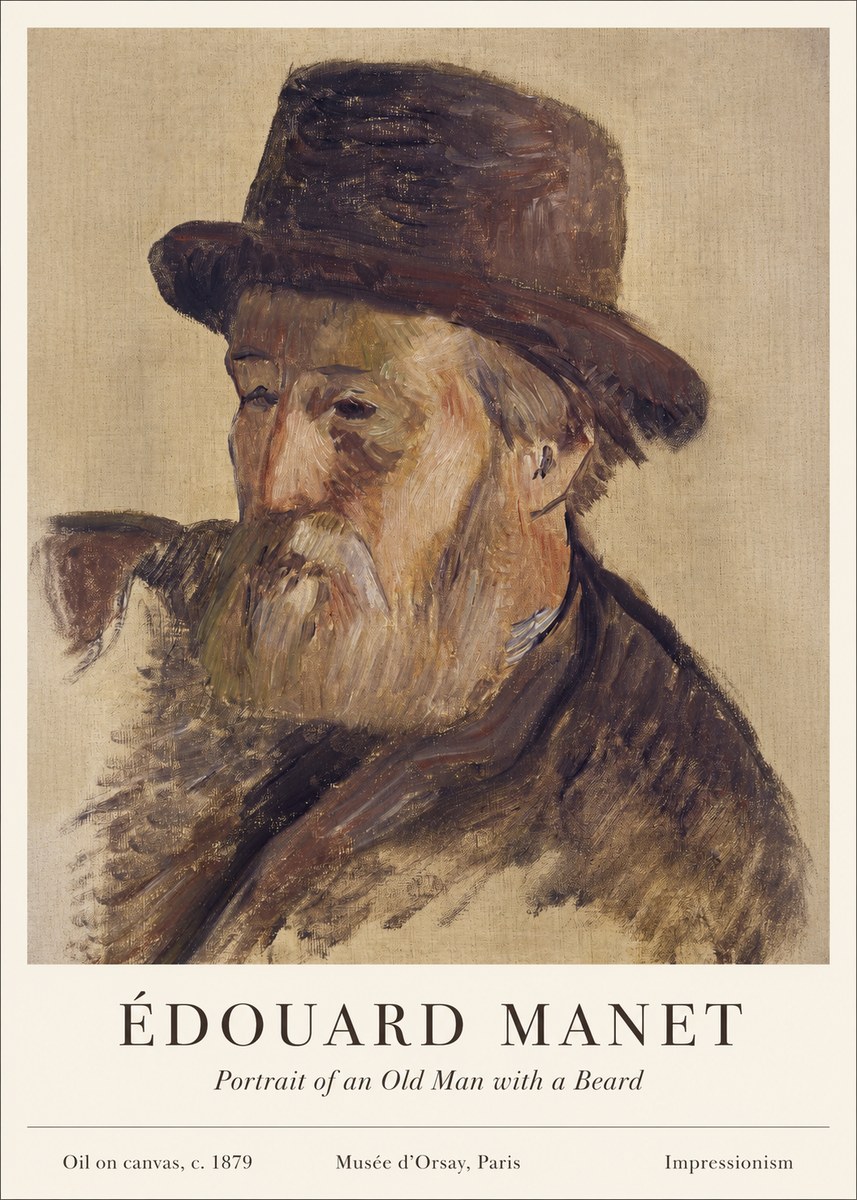 Édouard Manet Portrait of an Old Man with a Beard No1 - Plakát