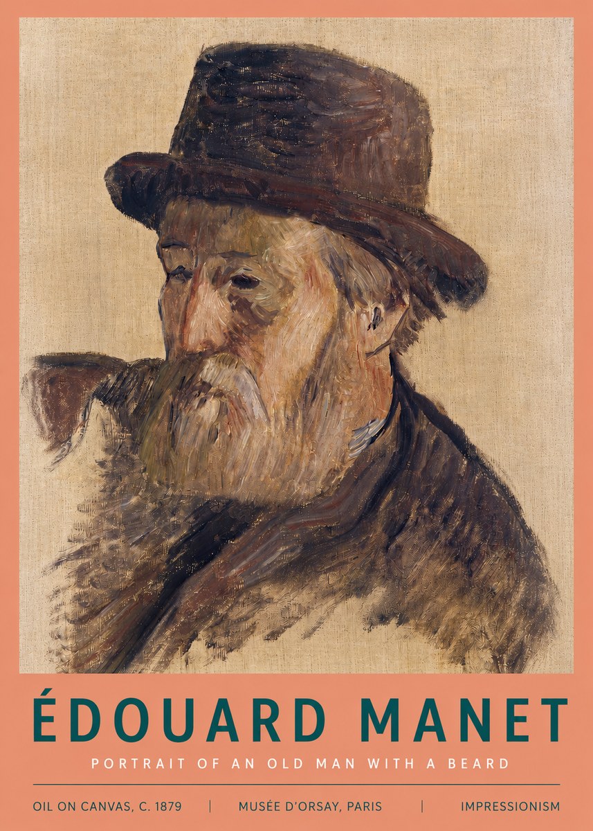 Édouard Manet Portrait of an Old Man with a Beard No3 - Plakát
