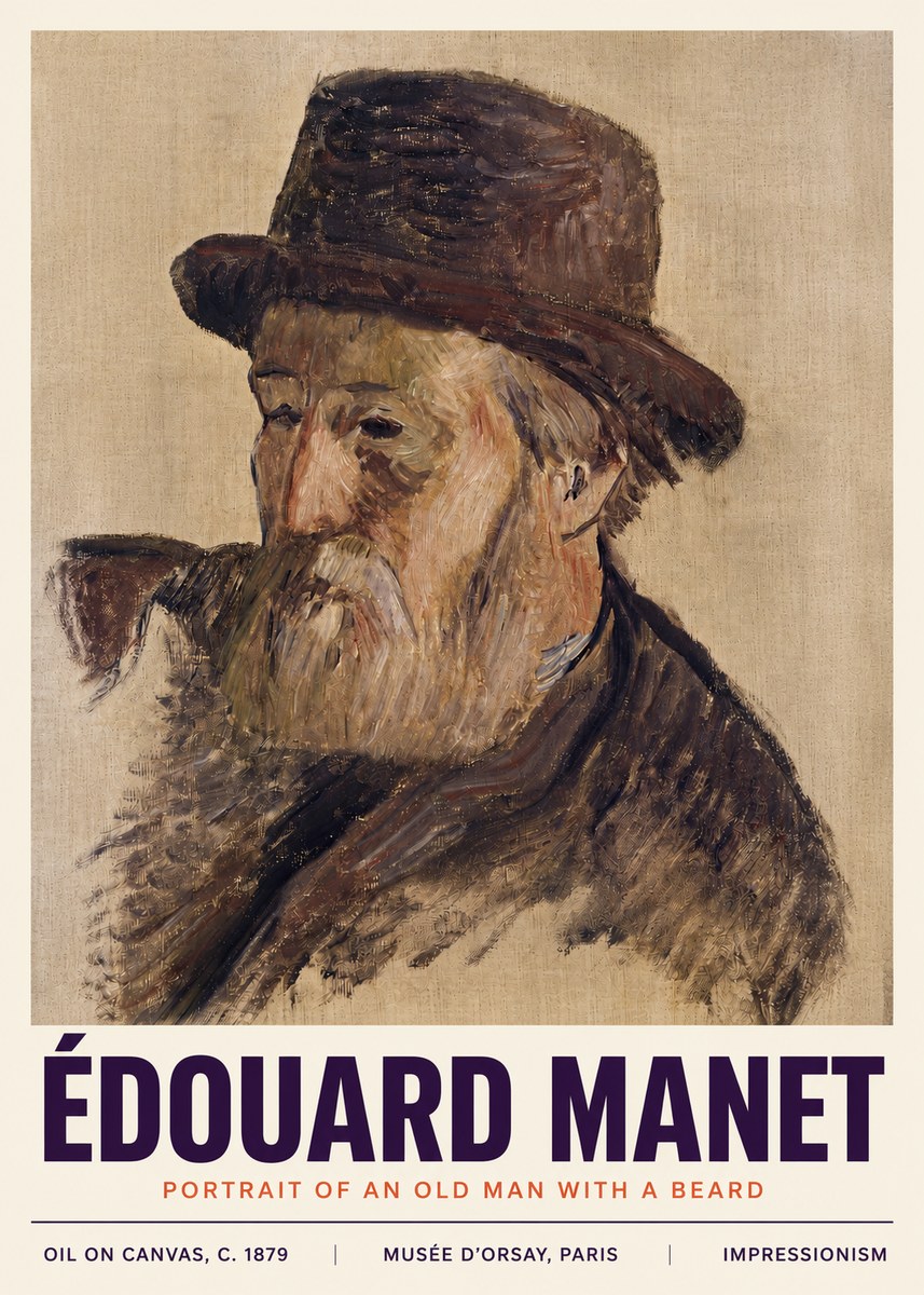 Édouard Manet Portrait of an Old Man with a Beard No4 - Plakát
