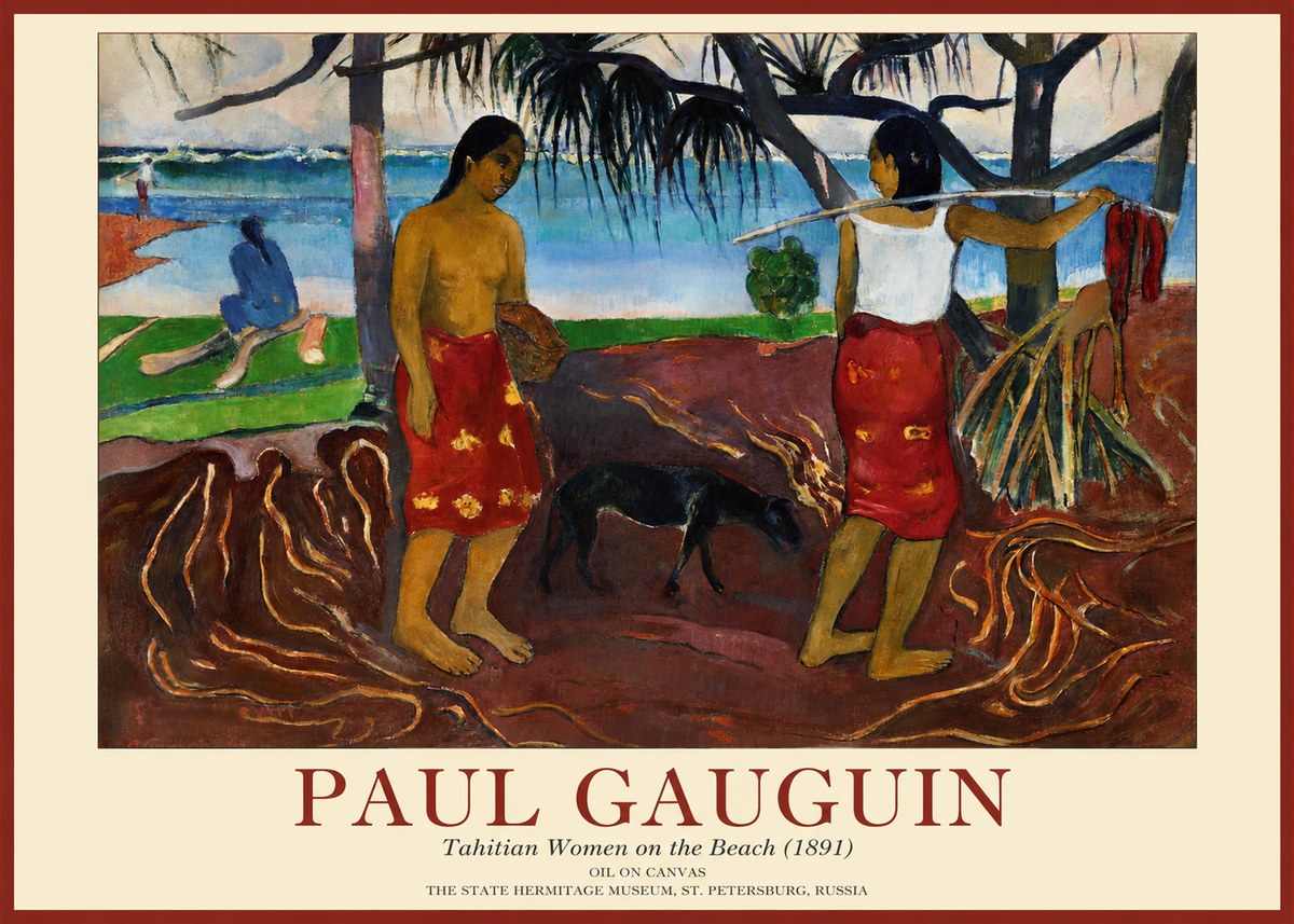 Paul Gauguin Tahitian Women on the Beach (1891) No1 - Plakát